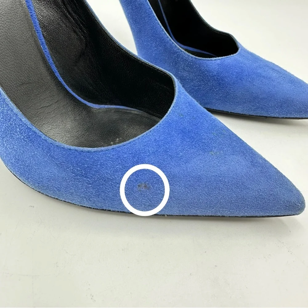 Saint Laurent Paris Pump 105 Blue Suede - Picture 2 of 11